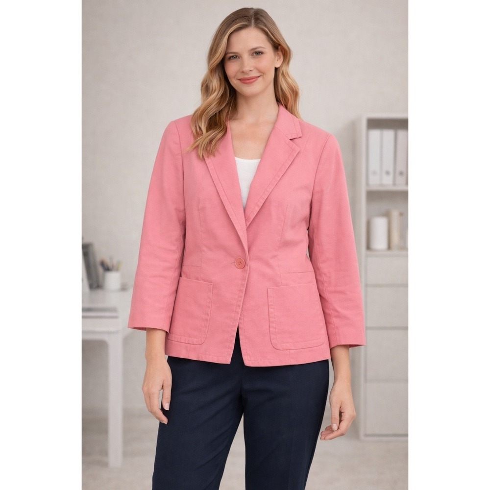 Talbots Pink Blazer Jacket Size 4 Small Tailored Preppy Workwear